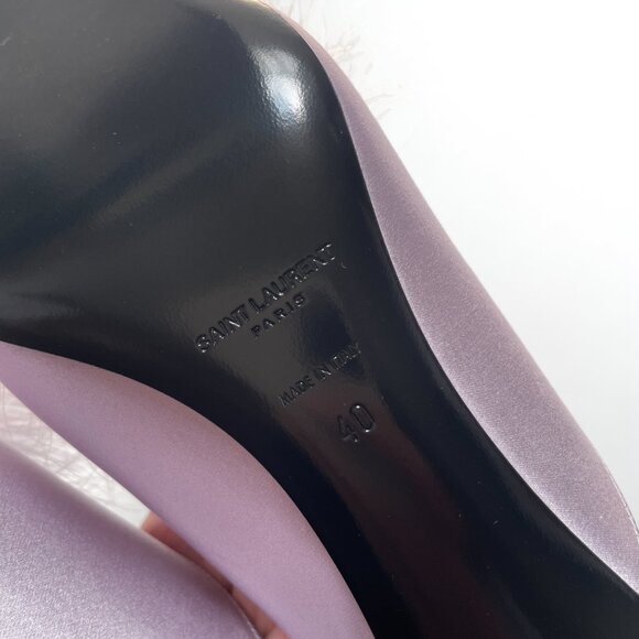 Saint Laurent Blanco 60 Sandal Mae Slip On Mule Poly Grey Size EU 40 US 10 NEW - Picture 15 of 16